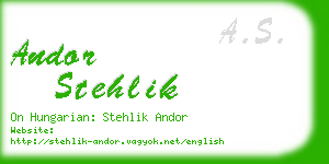 andor stehlik business card